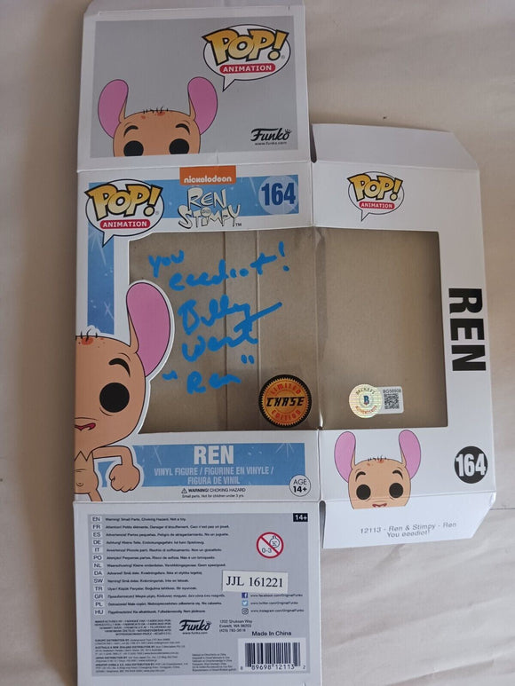 Billy West Signed Ren Funko Chase Replacement Box w/ 