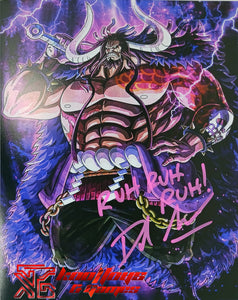 One Piece Kaido 8x10 Photo Signed David Sobolov Ruh Ruh Ruh Beckett COA