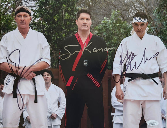 Sean Kanan Ralph Macchio William Zabka Autographed 11x14 Photo JSA COA