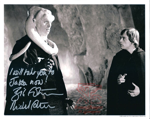 Michael Carter Bib Fortuna Signed 8x10 Star Wars Autograph Photo w/ Luke COA
