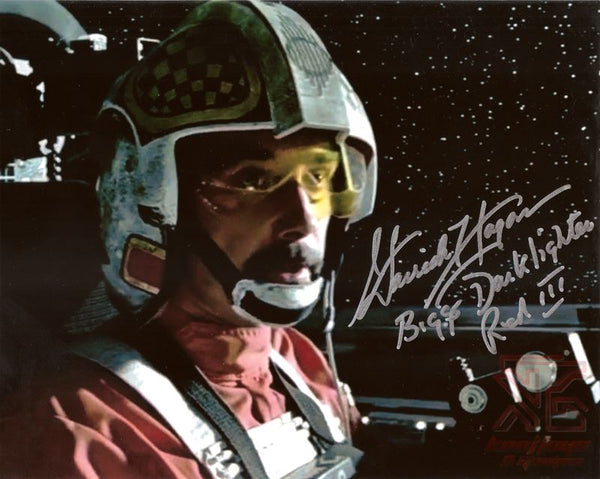 Garrick Hagon (Biggs) Signed 8x10 Star Wars Autograph Photo X-Wing Cockpit  COA