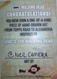 Zombie #2 The Walking Dead Road to Alexandria Sketch Card Neil Camera Topps 1/1
