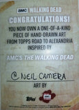 Zombie #1 The Walking Dead Road to Alexandria Sketch Card Neil Camera Topps 1/1