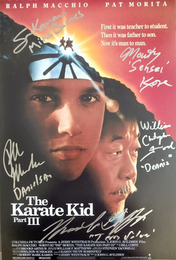 Karate Kid 3 Signed by 5 11x17 Photo - Sean Kanan Ralph Macchio Thomas Ian Griffith Martin Kove William Christopher Ford