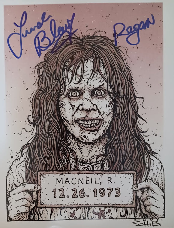 Linda Blair Regan Signed Exorcist 8x10 Autograph Mugshot Photo w/ Regan