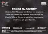 McGregor Lasts 10 Rounds vs Mayweather Topps Now Trading Card MM5 LE/306