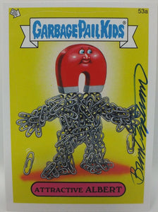 Attractive Albert #53a Garbage Pail Kids Sticker Trading Card Signed by Engstrom