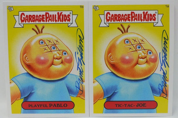 Playful Pablo Tic-Tac-Joe Garbage Pail Kids Sticker Cards Signed by Engstrom
