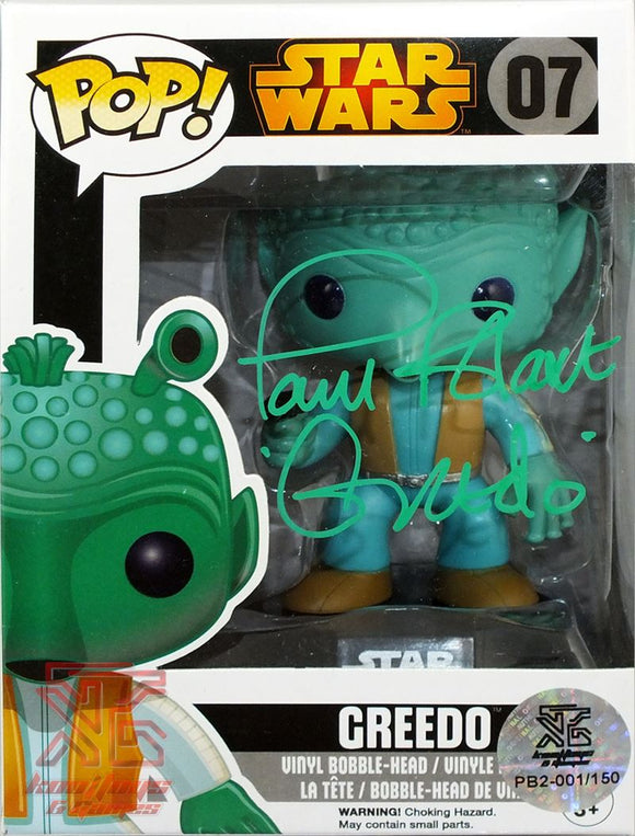 Greedo Funko Pop! Star Wars Figure Autograph Signed By Paul Blake LE/150 COA