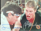 Ralph Macchio / Sean Kanan Dual Autographed 8x10 Karate Kid III Photo Mike Barnes Yelling