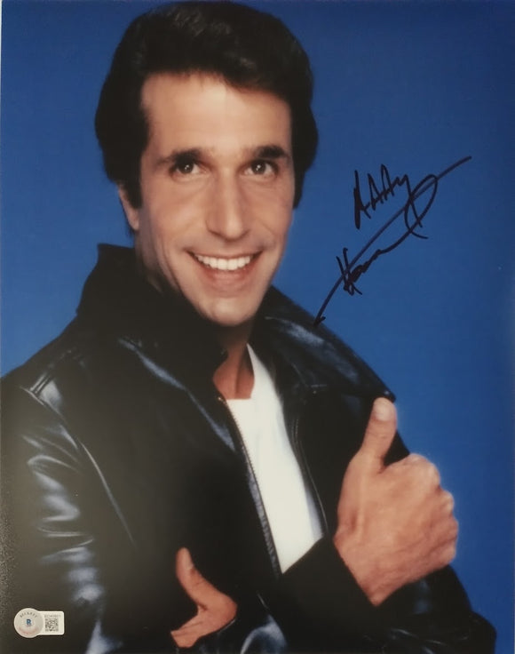 Henry Winkler Signed 11x14 Photo Happy Days Autograph w/ Aaay Beckett COA
