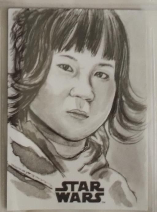 Rose Star Wars Last Jedi Sketch Card Neil Camera Topps 1/1